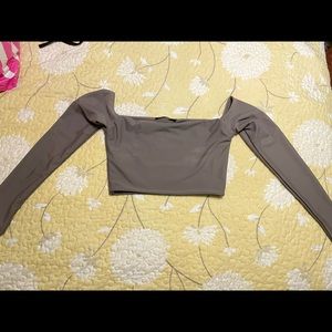 Zara olive green off the shoulder crop top